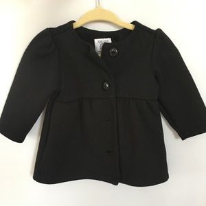EUC Carter's girls black 6 month pea coat